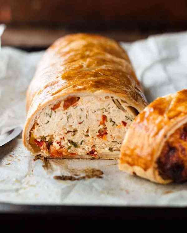 Chicken Meatloaf Wellington with Sun Dried Tomatoes