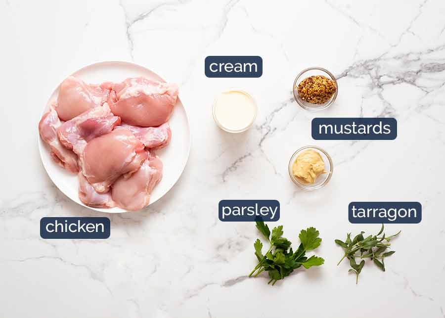 Ingredients in Chicken with Creamy Mustard Sauce