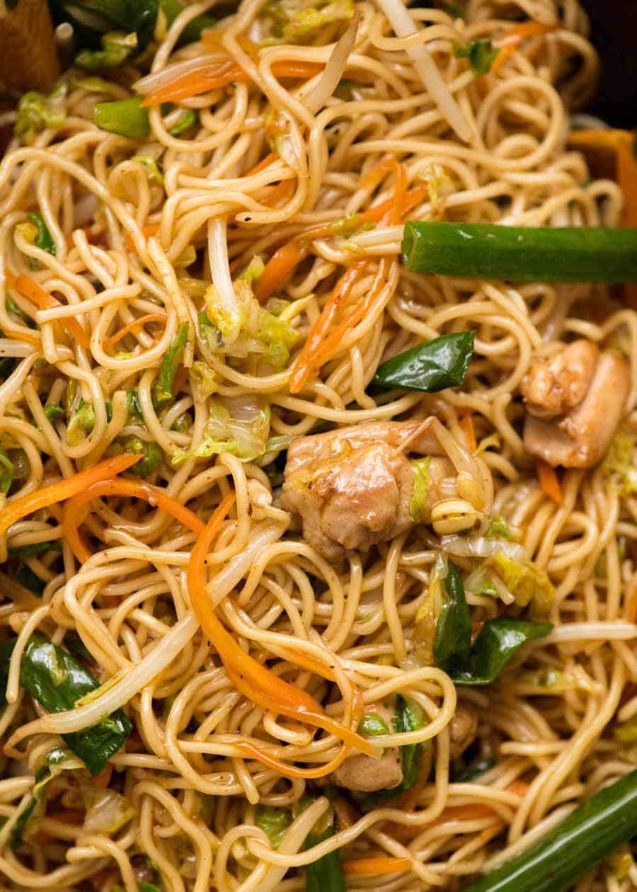 Close up of Chicken Chow Mein