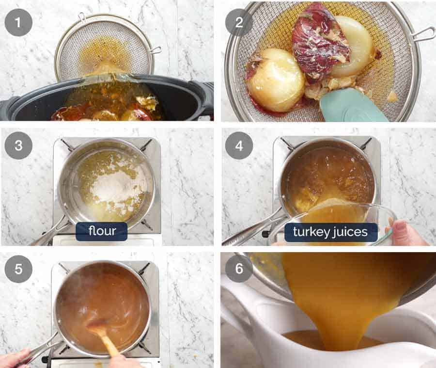 How to make Gravy for juicy Garlic Herb Slow Cooker Turkey Breast
