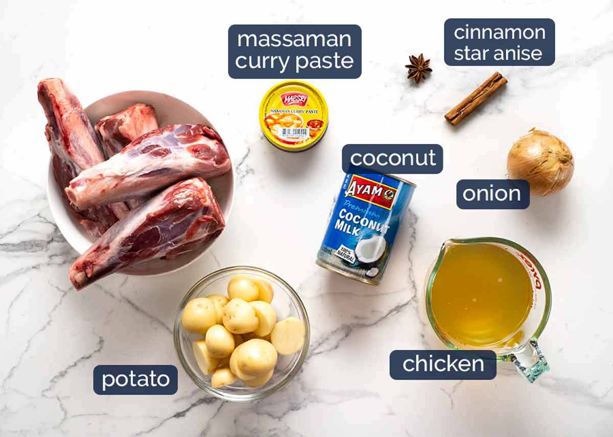 Massaman Curry Lamb Shanks ingredients