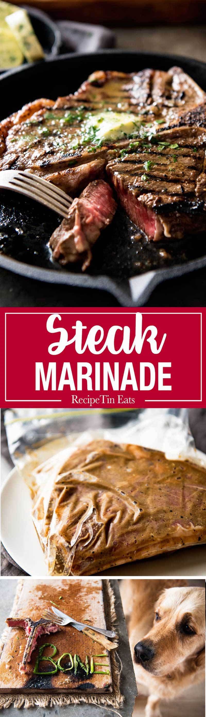 Steak Marinade - A simple, magical marinade that truly tenderises, while adding flavour AND making the steak juicy. Genius! recipetineats.com
